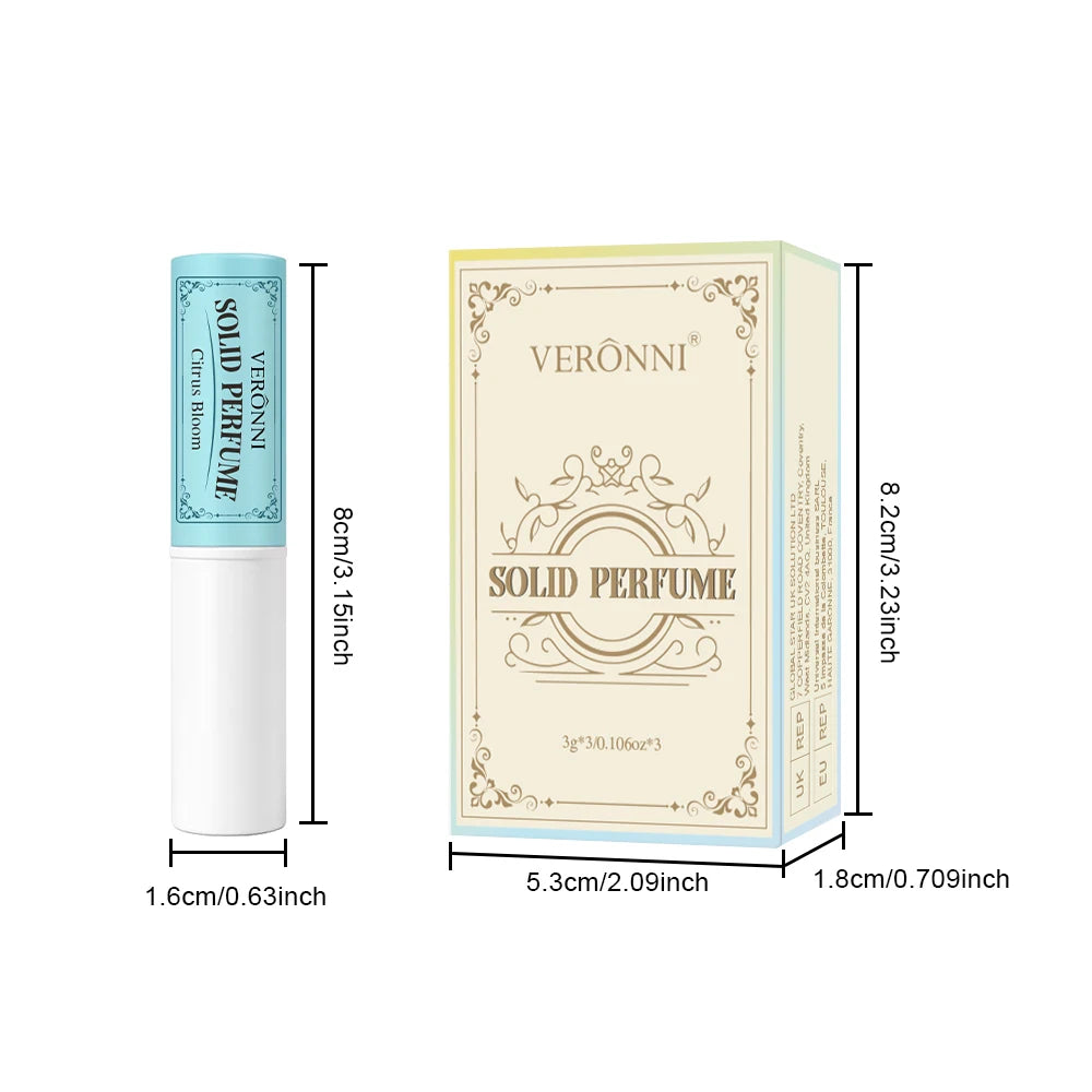 3Pcs/Box Solid Woman Body Pheromone Perfume Solid Balm Long Lasting Fragranc Light Fragranc Portable Solid Perfume Balm