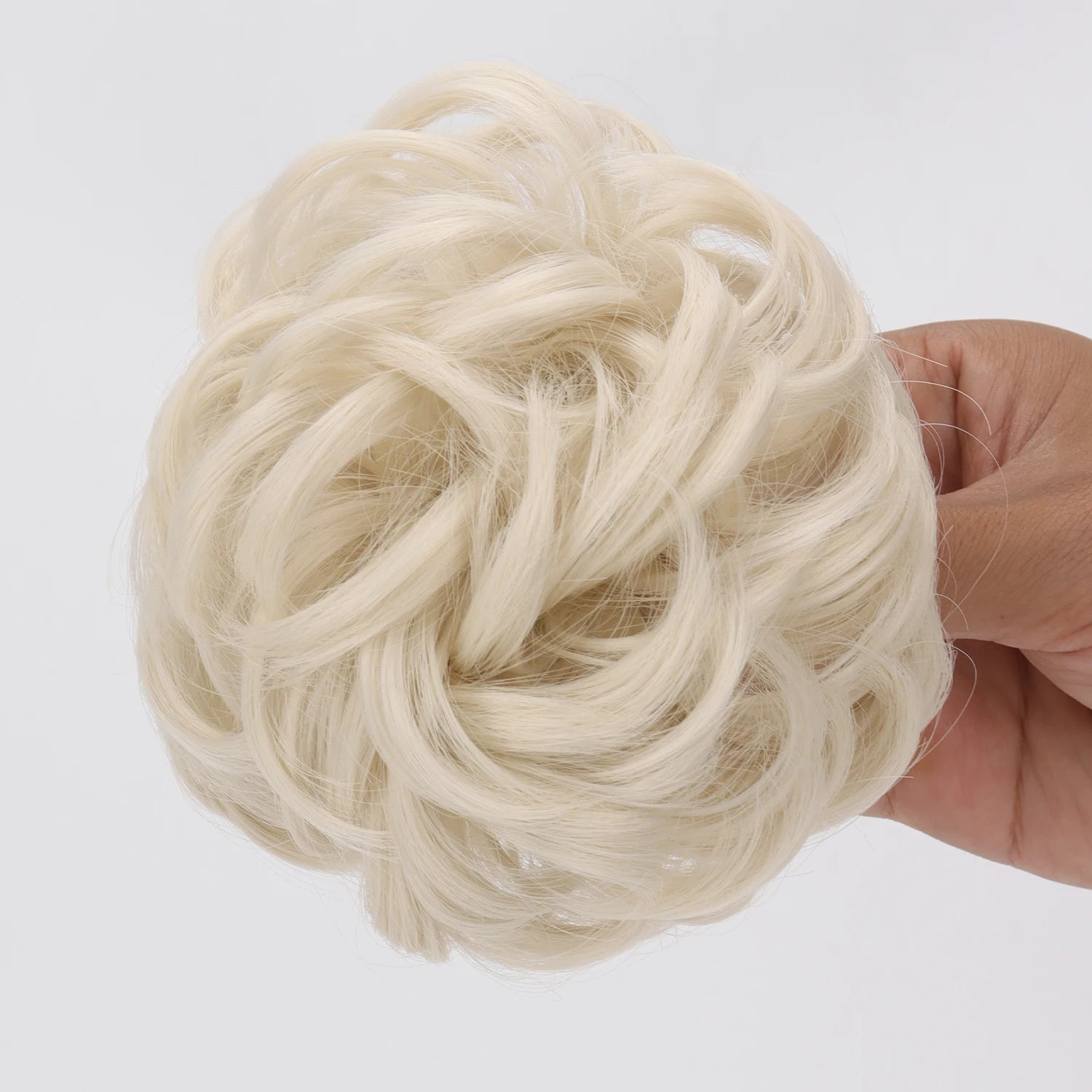 Synthetic Chignon Messy Bun Claw Clip in Hair Piece Wavy Curly Hair Bun Ponytail Extensions Scrunchie Hairpieces for Women