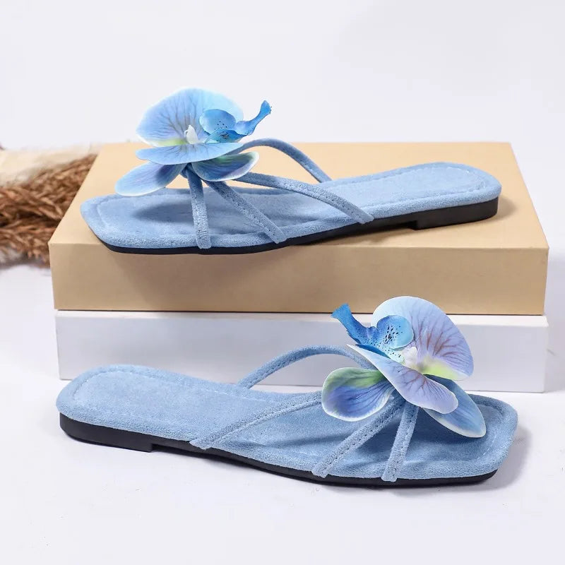 New Women Slip On Flower Slippers Comfort Daily Soft Sole Beach Vacation Slides 2026 Summer Ladies Concise Walking Shoes