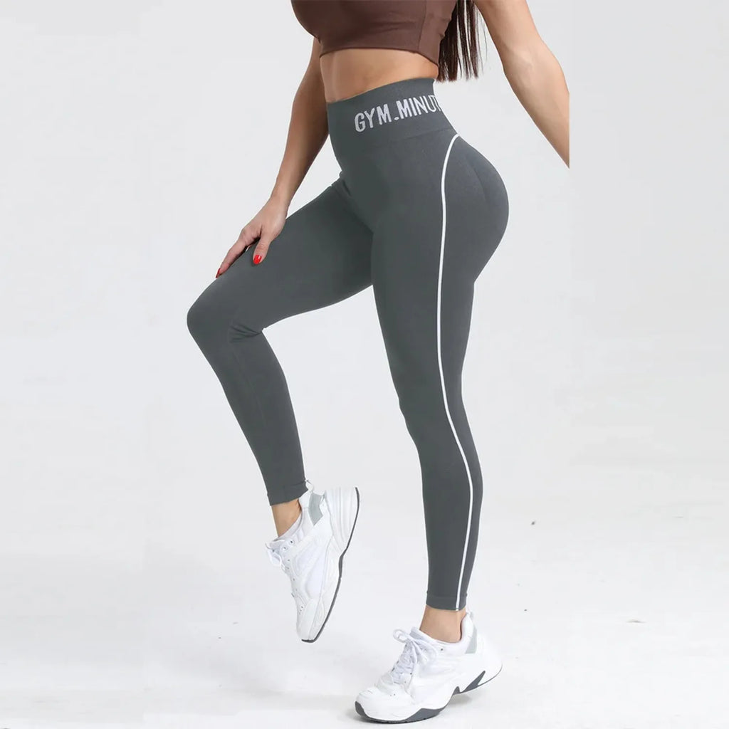 Seamless High Gym Waist Women Yoga Pants Color Contrast Sports Legging Hip Lift Gym Fitness Tights Quick Dry Workout Pants