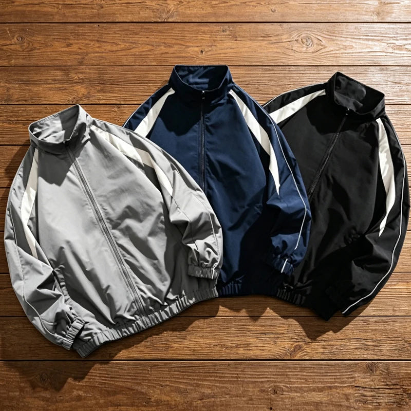 Hip Hop Varsity Jackets Men High Street Patchwork Color Black Windbreaker Coats Women Spring Autumn Thin Fashion College Jackets