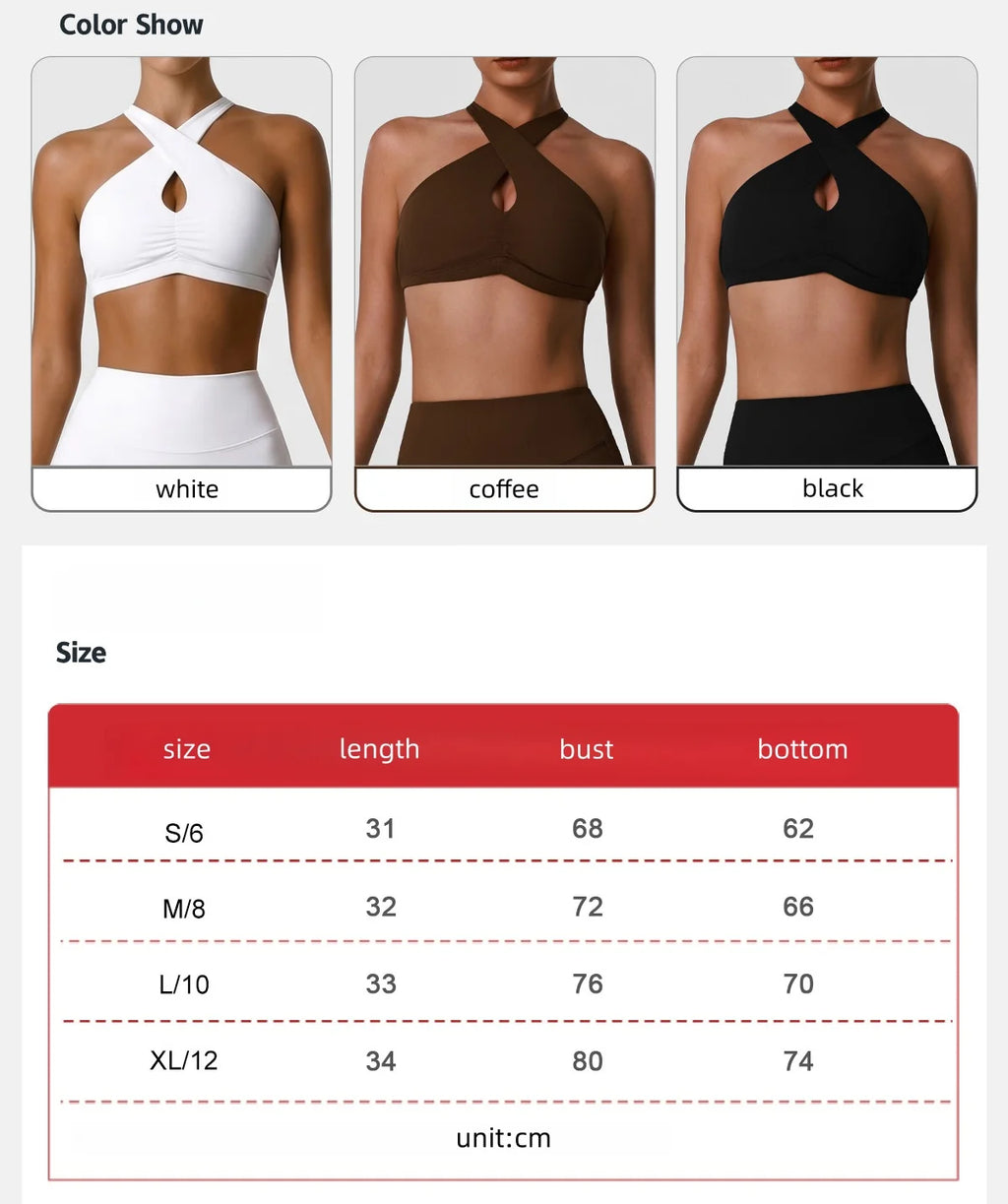 sm2631 High Strength Shockproof Sports Bra Sexy Halter Beautiful Back Quick Dry Women Running Fitness Yoga Bra With Chest Pad