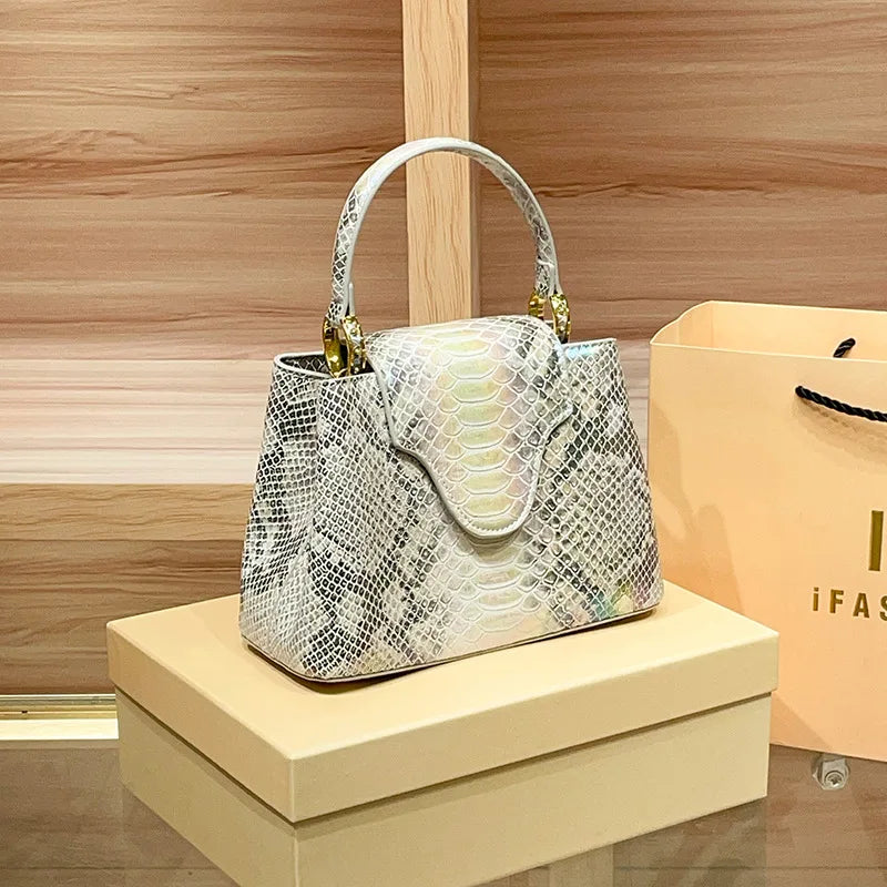 Luxury Designer Brand New High Quality Leather Snake Crocodile Handbag Women's Fashion Shoulder Crossbody Bag Bolsos De Mujer