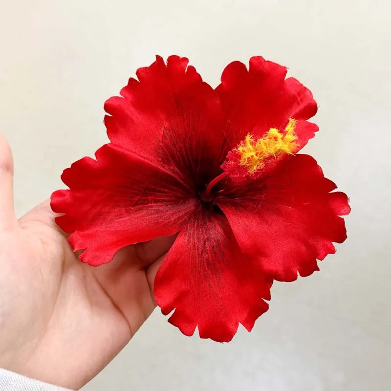 1Pcs Hibiscus Flower Hair Side Clips Handmade Artificial Bohemian Floral Hairpin for Girls Beach Party Hair Accessories