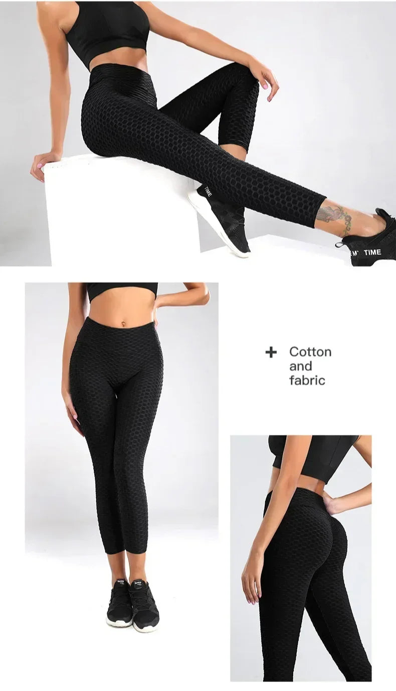 Women's Compression Leggings High Waisted Yoga Pants for Running Fitness Workout Non Slip Tummy Control Athletic Pants with