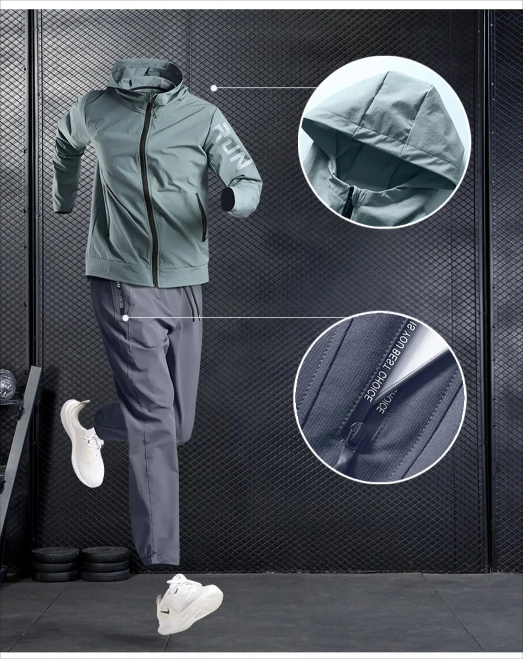 Quick Dry Fitness Suits Quick-Dry Loose Fit Outdoor Training Jacket Morning Runs Spring Men's Sportswear Workout Clothing