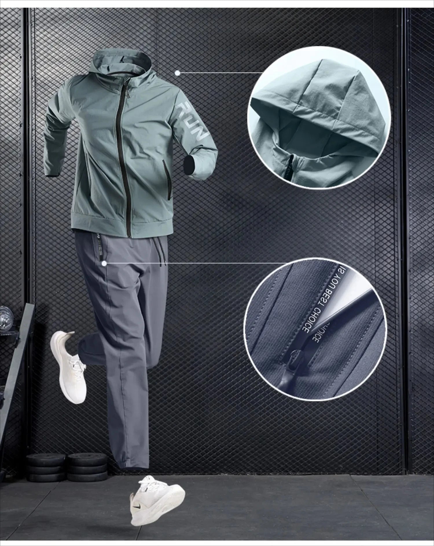 Quick Dry Fitness Suits Quick-Dry Loose Fit Outdoor Training Jacket Morning Runs Spring Men's Sportswear Workout Clothing