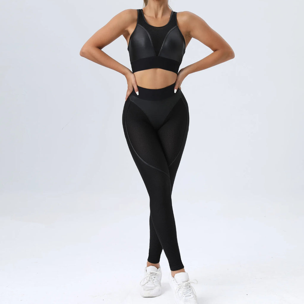 Fitness Sexy Sports Suit Women Yoga Set 2 Pieces Gym Workout Clothing for Bra Push-Up Women High Waist Leggings Sports Clothing