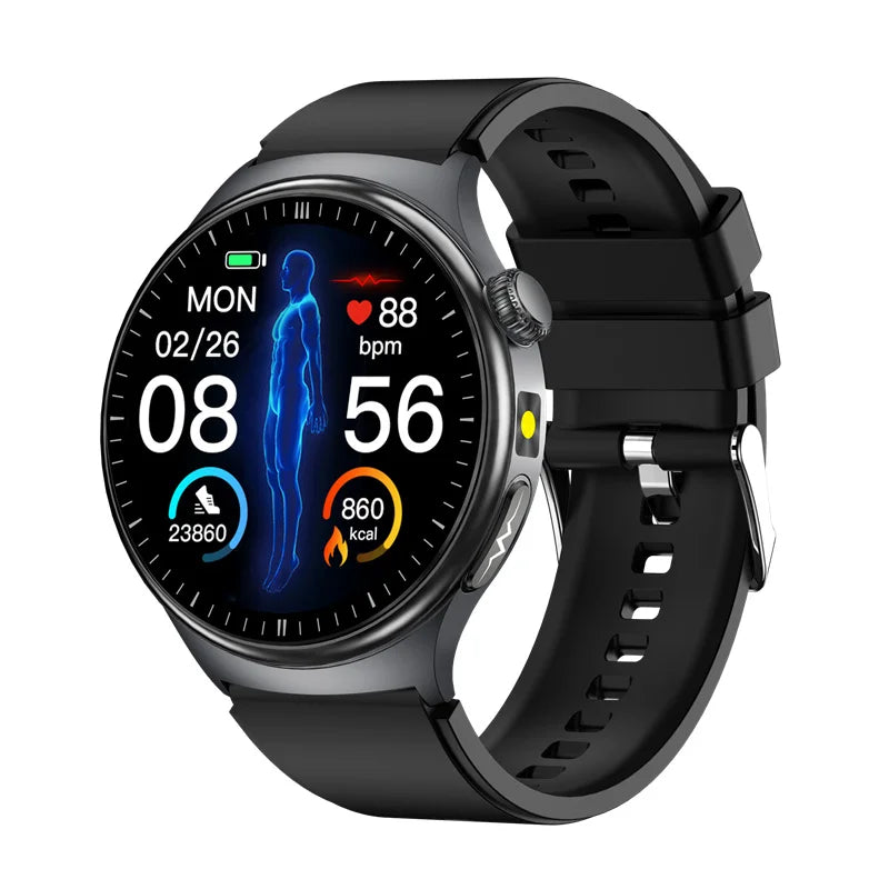 TK27 Men Smart Watch AMOLED ECG Health Monitoring Outdoors Flashlight Bluetooth Calling Sports Fitness Tracker Smartwatch