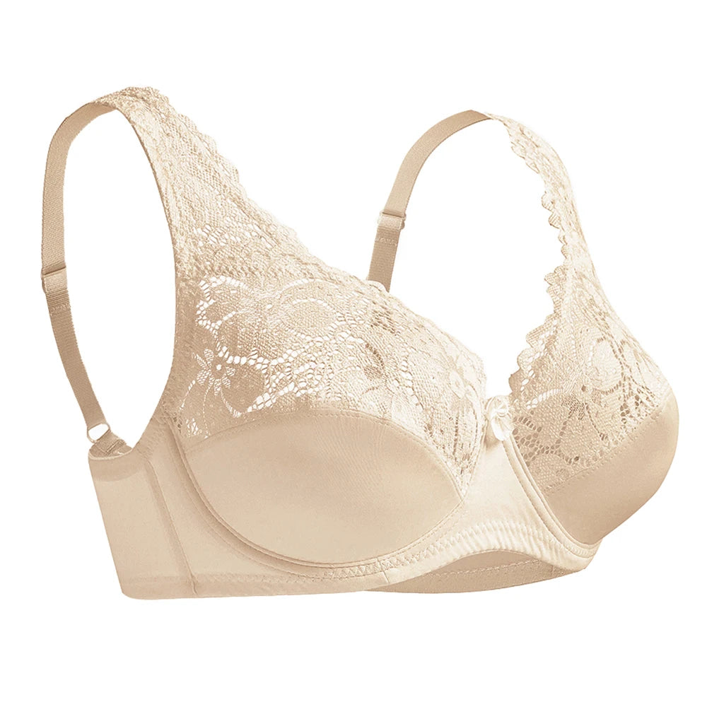 Bras For Womens Lingerie Top Female Lace Bra Underwire Plus Size Brassiere Perspective Sexy Underwear B C D DD E F Cup