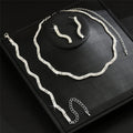 Luxury Female Women Black Earrings Necklace Wedding Jewelry Set