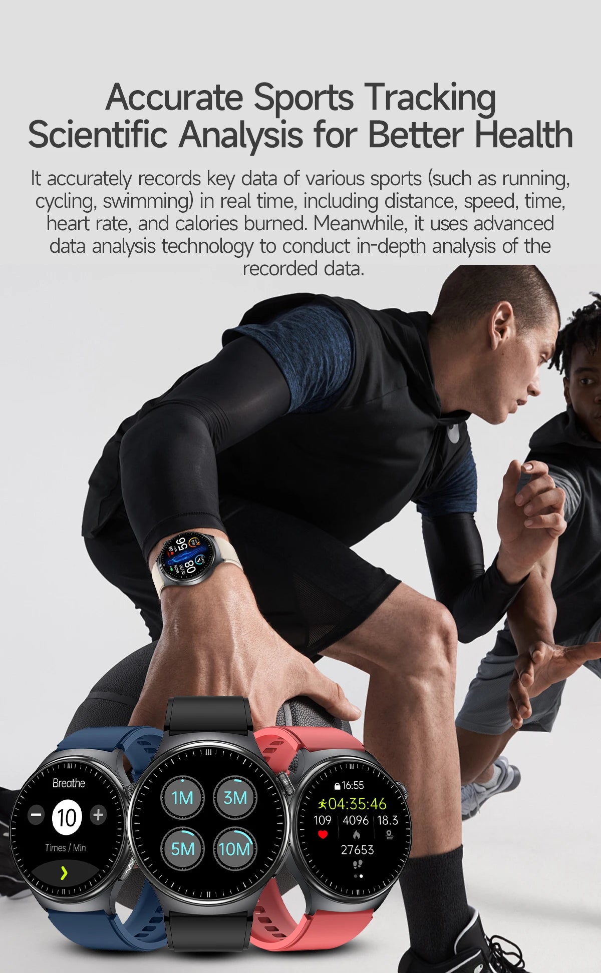 TK27 Men Smart Watch AMOLED ECG Health Monitoring Outdoors Flashlight Bluetooth Calling Sports Fitness Tracker Smartwatch