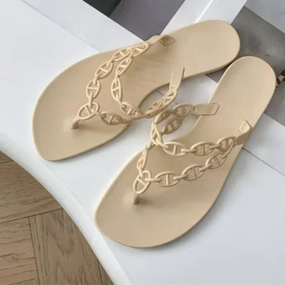 Summer Women Slippers Bow Flip Flops Rivet Flats Sandals Outdoor Transparent Crystal Beach Shoes Female Open Toe Shoes