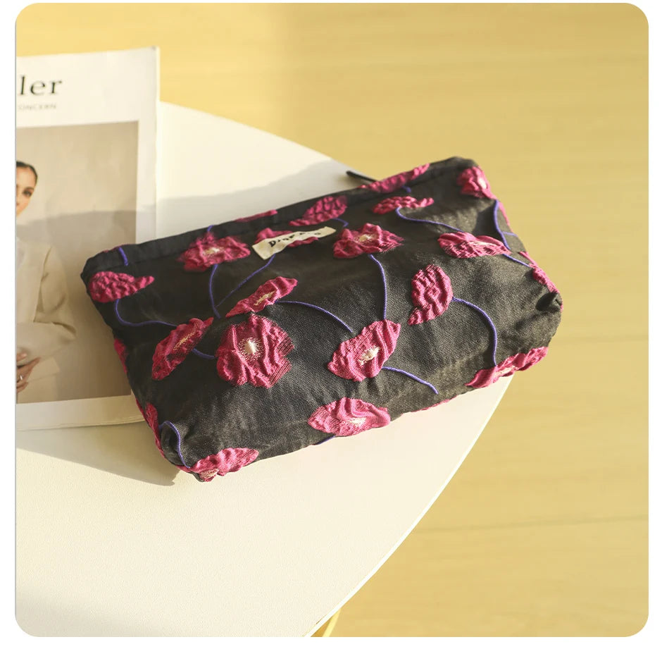 Purple Charm women's makeup bag by Hotfashionitems, stylish cosmetic organizer pouch with spacious interior for beauty essentials.