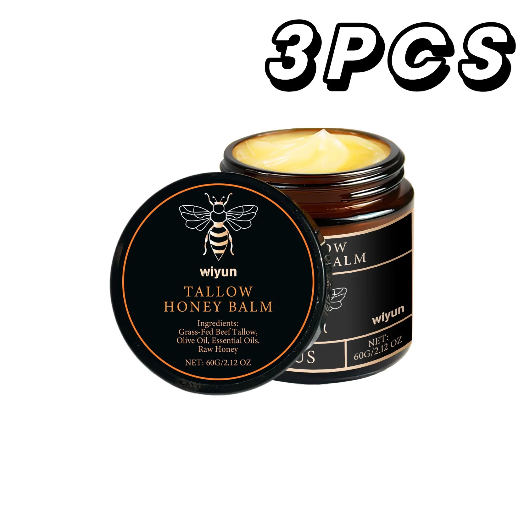 Hotfashionitems Tallow Honey Cream moisturizer for women, showcasing creamy texture and natural honey and tallow ingredients.
