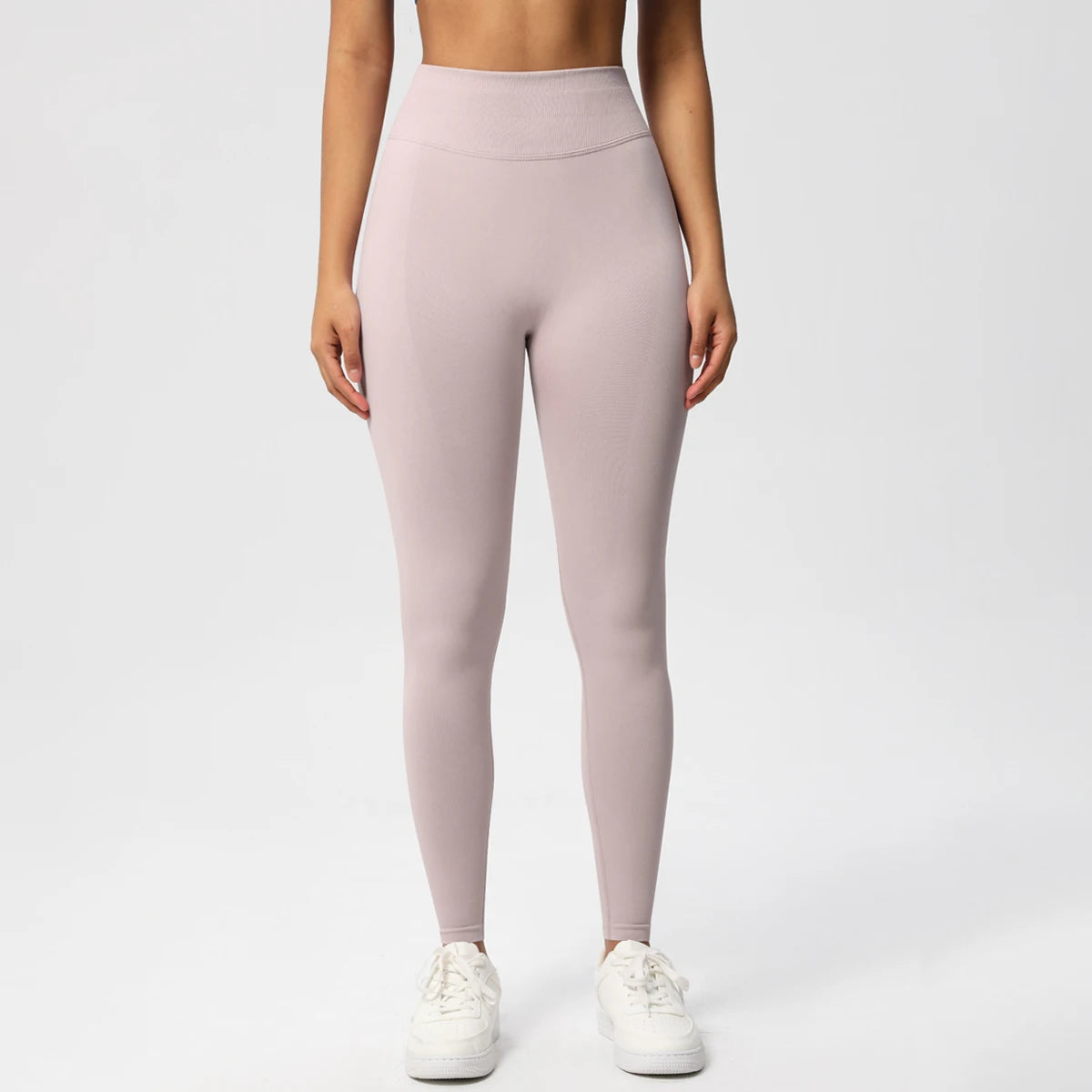Women's Solid High Waist Sports Leggings, HighStretch Seamless Yoga Leggings, LadiesSportswear for Indoor Outdoor Wear