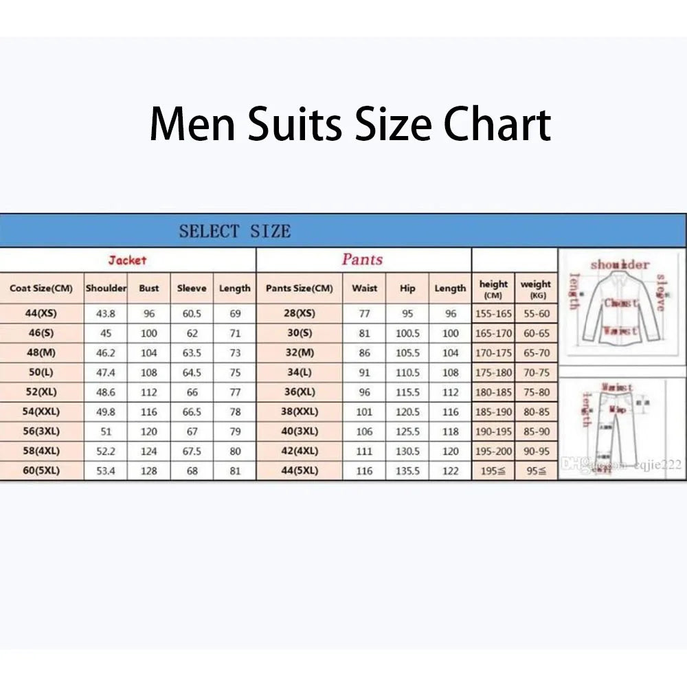 Fashion Men's Suits Elegant Single Breasted Stylish Trendy Blazer High Quality 2 Piece Jacket Pants Male Clothing Costume
