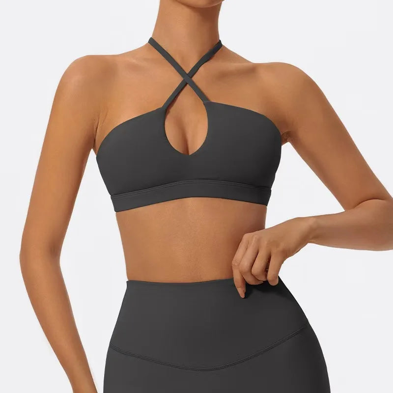 Hearuisavy Summer Gym Top Women Training Yoga Clothes Stretch Sports Underwear Fitness Workout Cross Yoga Bra Sexy Sports Bra