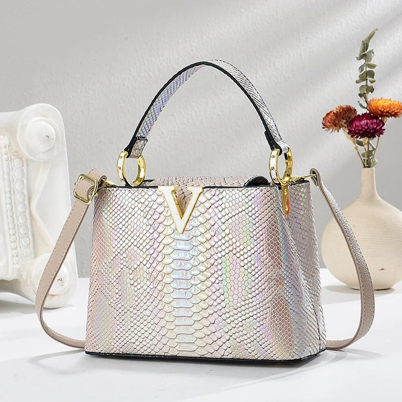 Gradient Color Women's Shoulder Bag PU Leather Crossbody Bag Handbag Female Casual Shopping Women's Fashion Small Square Bag