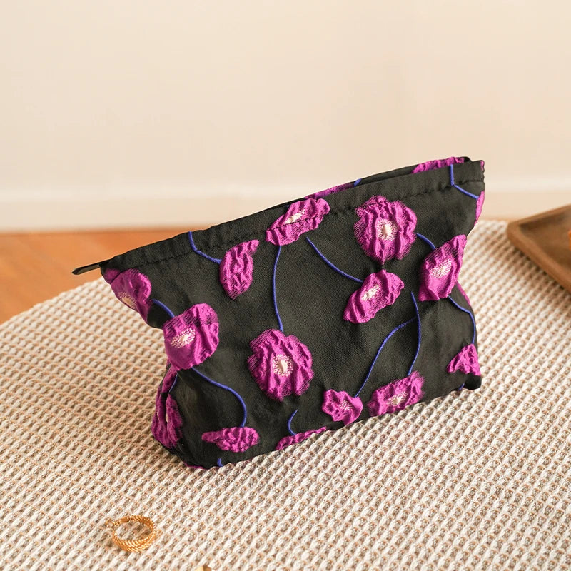 Purple Charm Women's Makeup Bag Large-capacity Cosmetics Skin Care Product Storage Bag Travel Toiletry Bag Handy Bag Ins Style