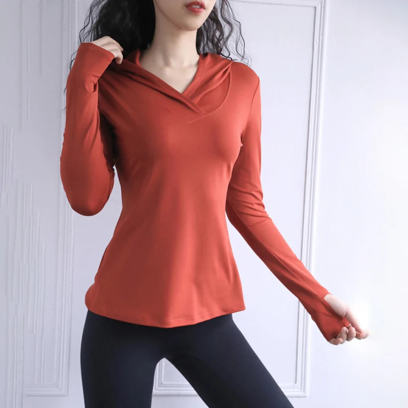 2025 Thumb Hole Quick-Dry Hoodies Women Back Mesh Breathable Fitness Hooded Shirts Woman Loose Fit Casual Sports Wear T-Shirts