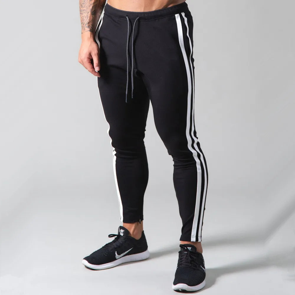 Black Joggers Sweatpants Men Casual Pants Gym Fitness Workout Sportswear Trousers Autumn Male Crossfit Running Sport Trackpants