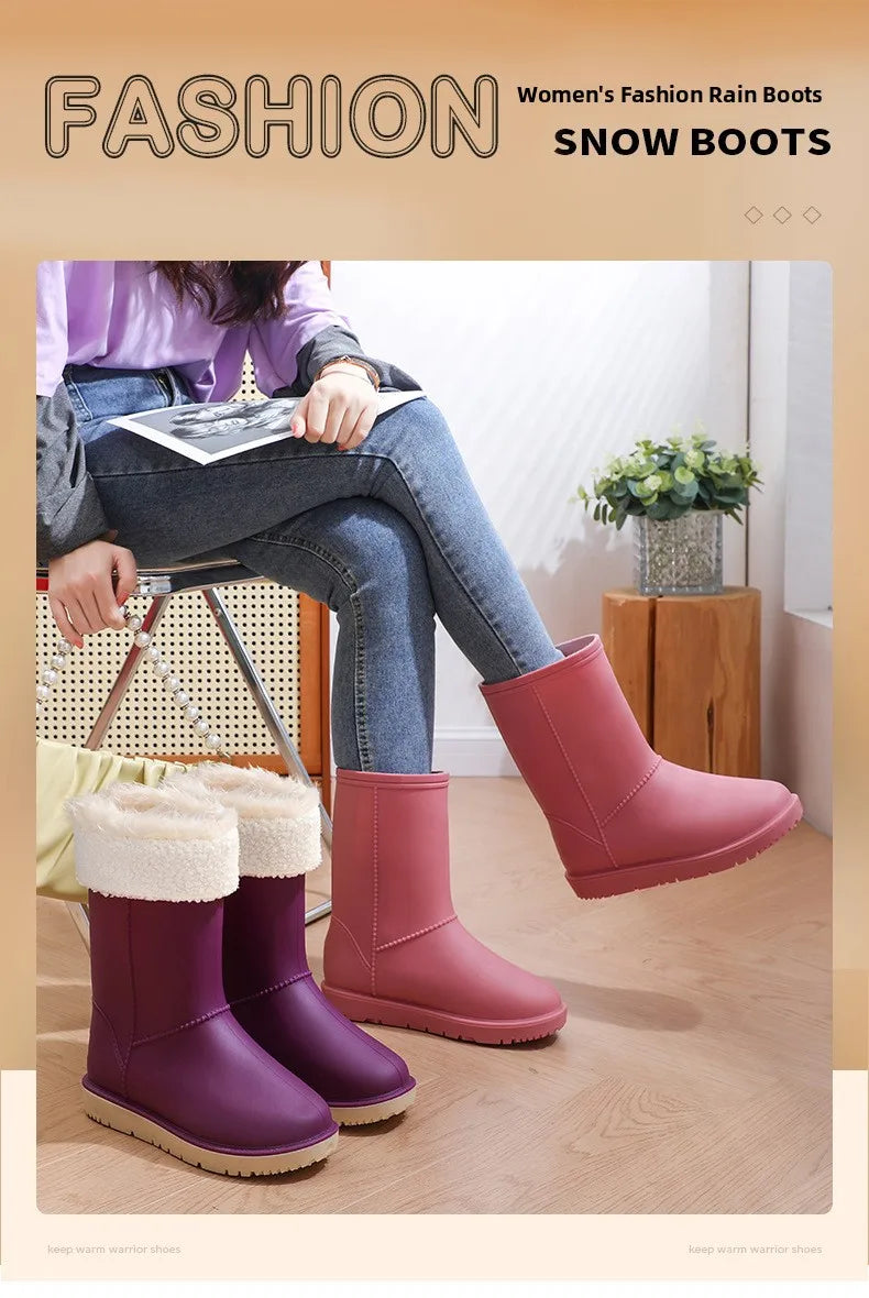 2025 New Women's Fashionable Low-Cut Soft-Soled Anti-Slip Rain Boots Waterproof Comfortable PVC Material for All Seasons