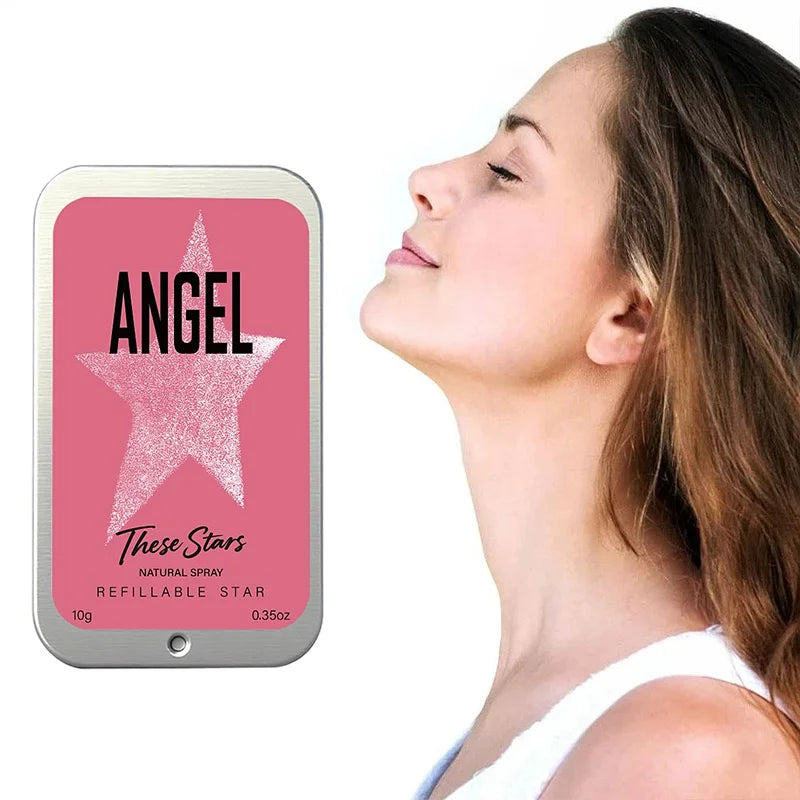 Angel Star Solid Perfume Cream, Portable Refillable Fragrance Balm, Woody Scent Refreshing Lasting Fragrance Balm Gift For Women