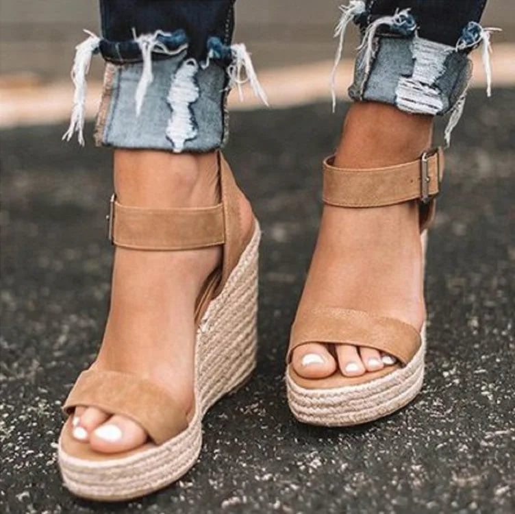High Heels Women Leisure Wedge heel sandals 2026 New Summer Sandals Party Platform Wedges Heeled Fish mouth sandalias