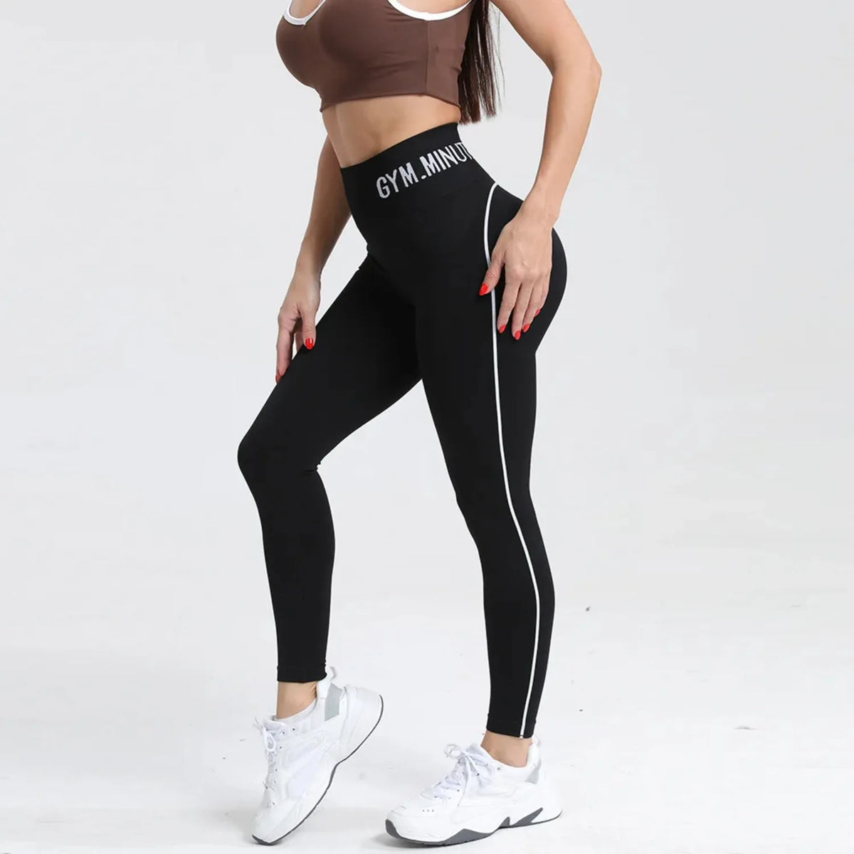 Seamless High Gym Waist Women Yoga Pants Color Contrast Sports Legging Hip Lift Gym Fitness Tights Quick Dry Workout Pants