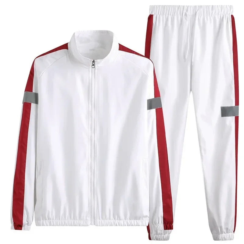 2026 New Men's Casual Sets Men Tracksuit Oversized Trend Patchwork Design Hooded Jacket+pants Two-pieces Men Running Sports Suit