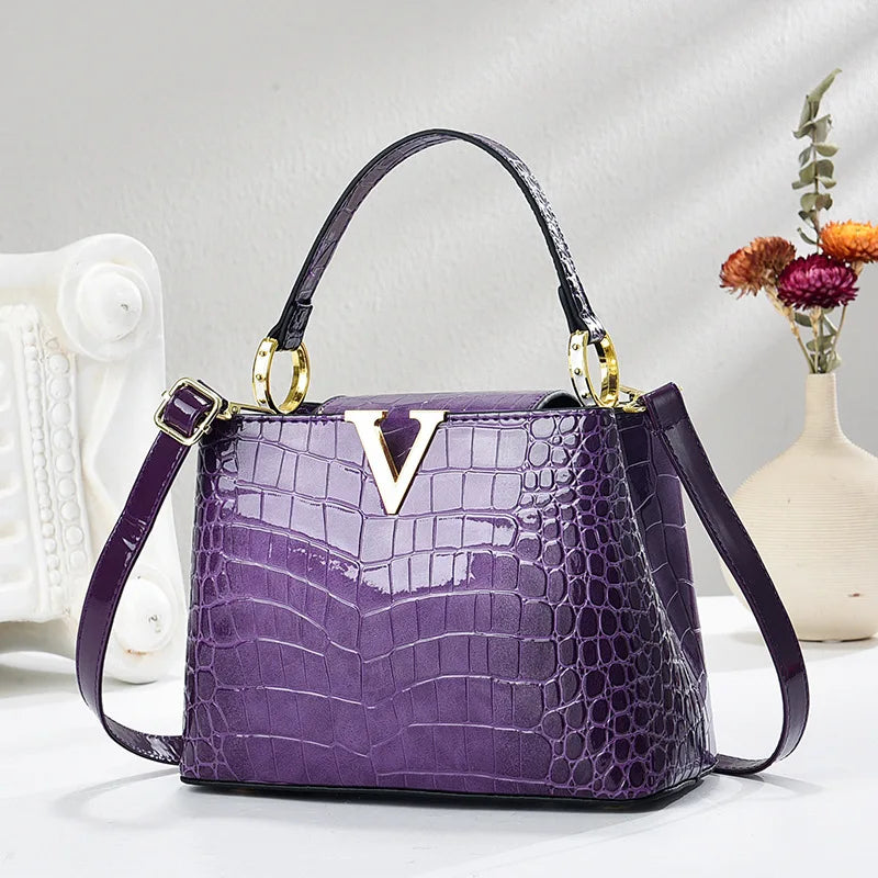 Gradient Color Women's Shoulder Bag PU Leather Crossbody Bag Handbag Female Casual Shopping Women's Fashion Small Square Bag