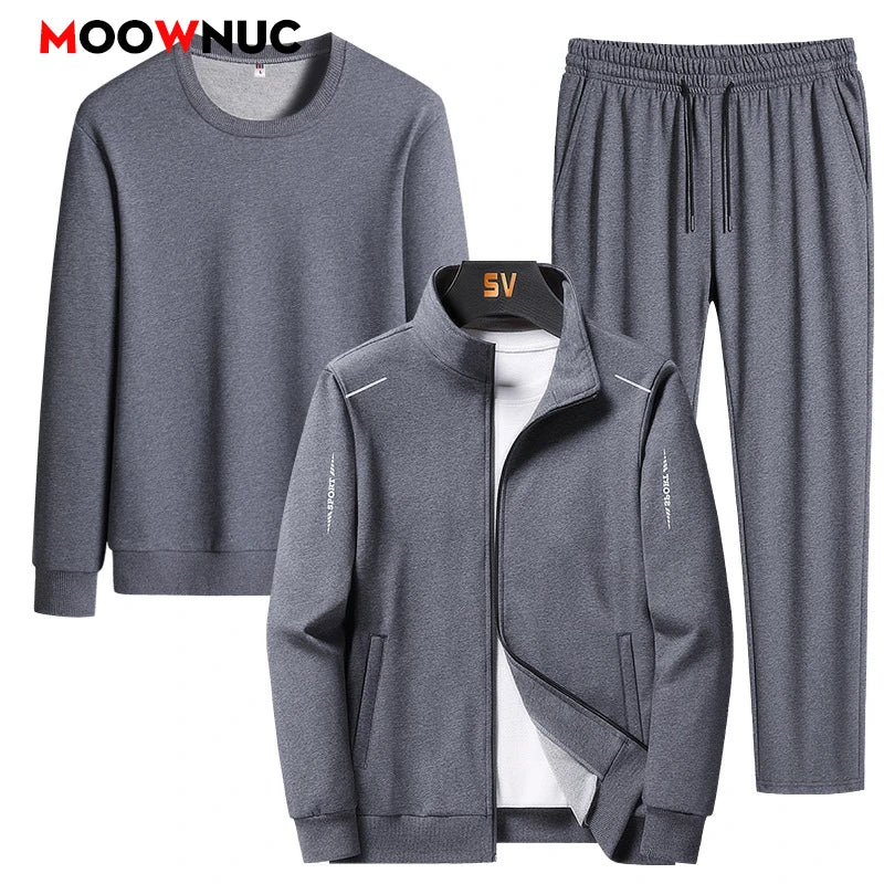 Spring Men's 2025 Sportswear Set Streetwear Casual Outdoor Camping Breathable 3-Piece Tracksuit with Hoodies And Pants Fashion