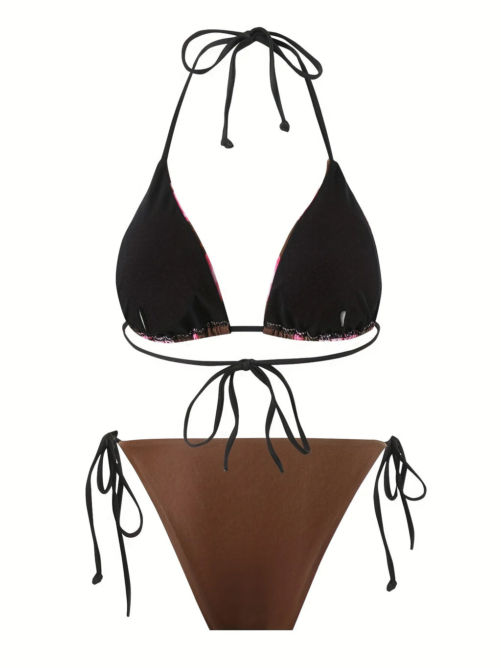 Sexy Bikini Retro Print Tropical Skirted Three-Piece Beachwear Strapless Strap-On Swimsuit Female Adult High Elasticity Backless