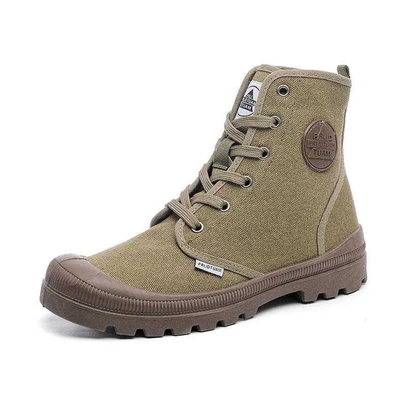 Canvas Shoes Men Boots Leisure High Top Ankle Boots Male Flat Footwear Military Boots Couple Shoes Casual Spring Autumn Boots
