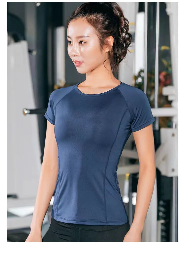 Ladies Sportswear Yoga Wear Women's Sports T-Shirt  Top Fitness Clothes Running