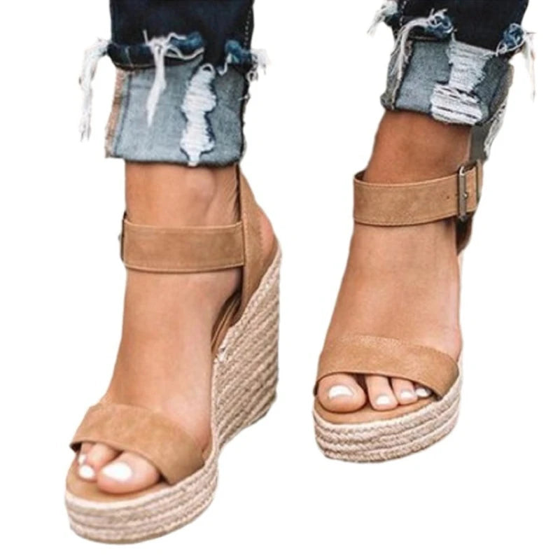 High Heels Women Leisure Wedge heel sandals 2026 New Summer Sandals Party Platform Wedges Heeled Fish mouth sandalias