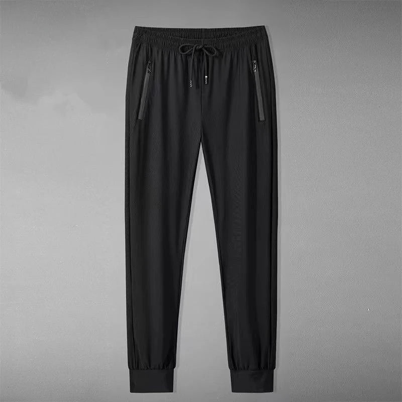 Summer Breathable Mesh Black Sweatpants Men Joggers Sportswear Baggy Trousers Male Casual Track Pants 7XL 8XL