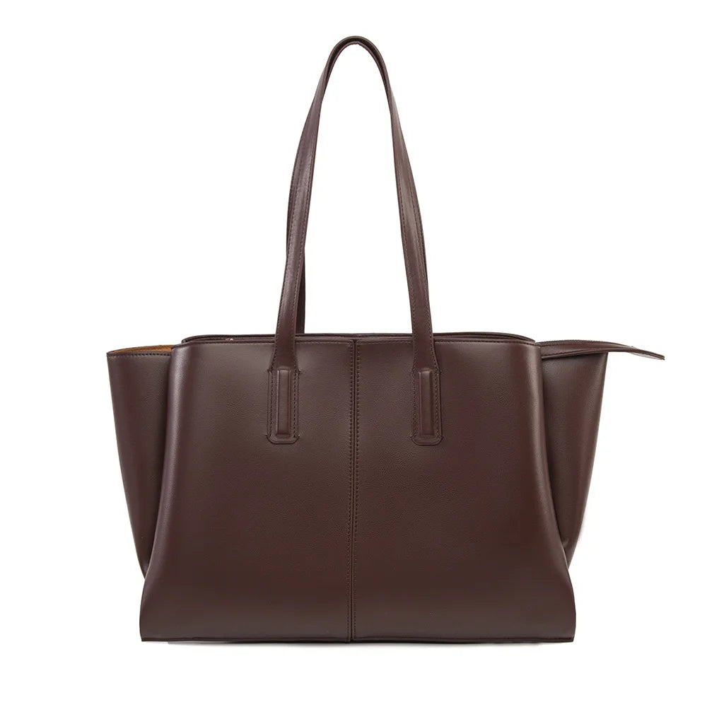 Women's Handbag, High-End Fashion Shoulder Bag, Simple Solid Color Casual Bag, Commuting and Shopping Tote Bag, Large Capacity Tote Bag