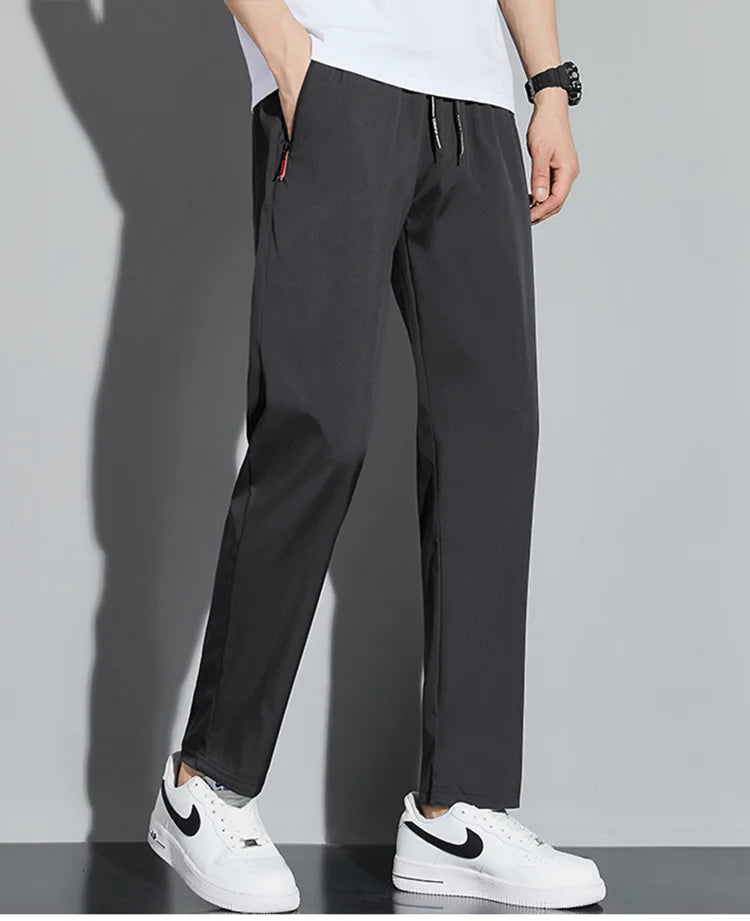 Men's Casual Pants Business Stretch Slim Fit Elastic Waist Jogger Korean Classic Blue Black Gray Male Brand Trousers