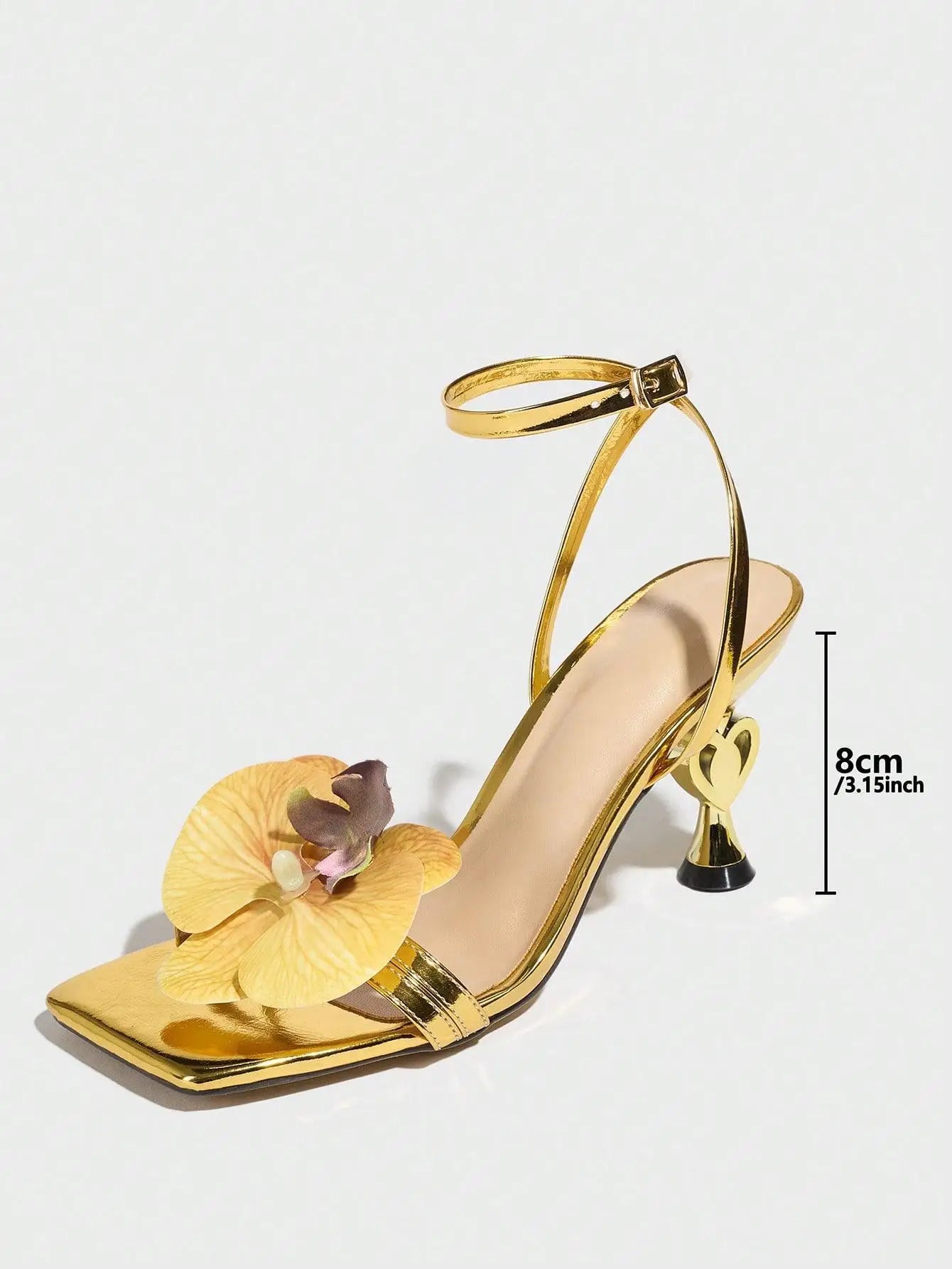 Women's Decorative Orchid Cross Band Ankle Strap Sandals Open Toe Square Head Thin Heel Clogs Fashionable Summer Shoes
