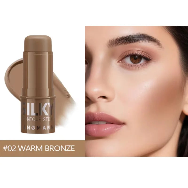Tri-Color Multi-Functional Face Brightening Contour Stick Contouring &Brightening Skin-Perfecting Stick Waterproof Concealer Pen