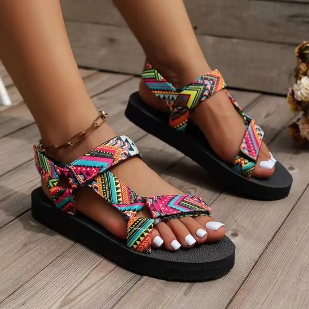 Comfort Flat Women Sandals Large Size Platform Gladiator Sandals Non-slip Bohemia Casual Slippers Summer