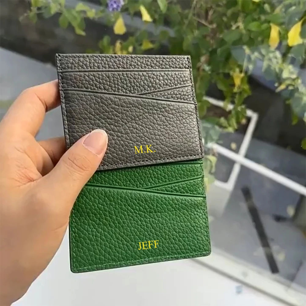 Luxury Genuine Leather Women Long Wallet Custom Name Female Card Holder Clutch Bag Fashion New Personalize Initials Purse Wallet