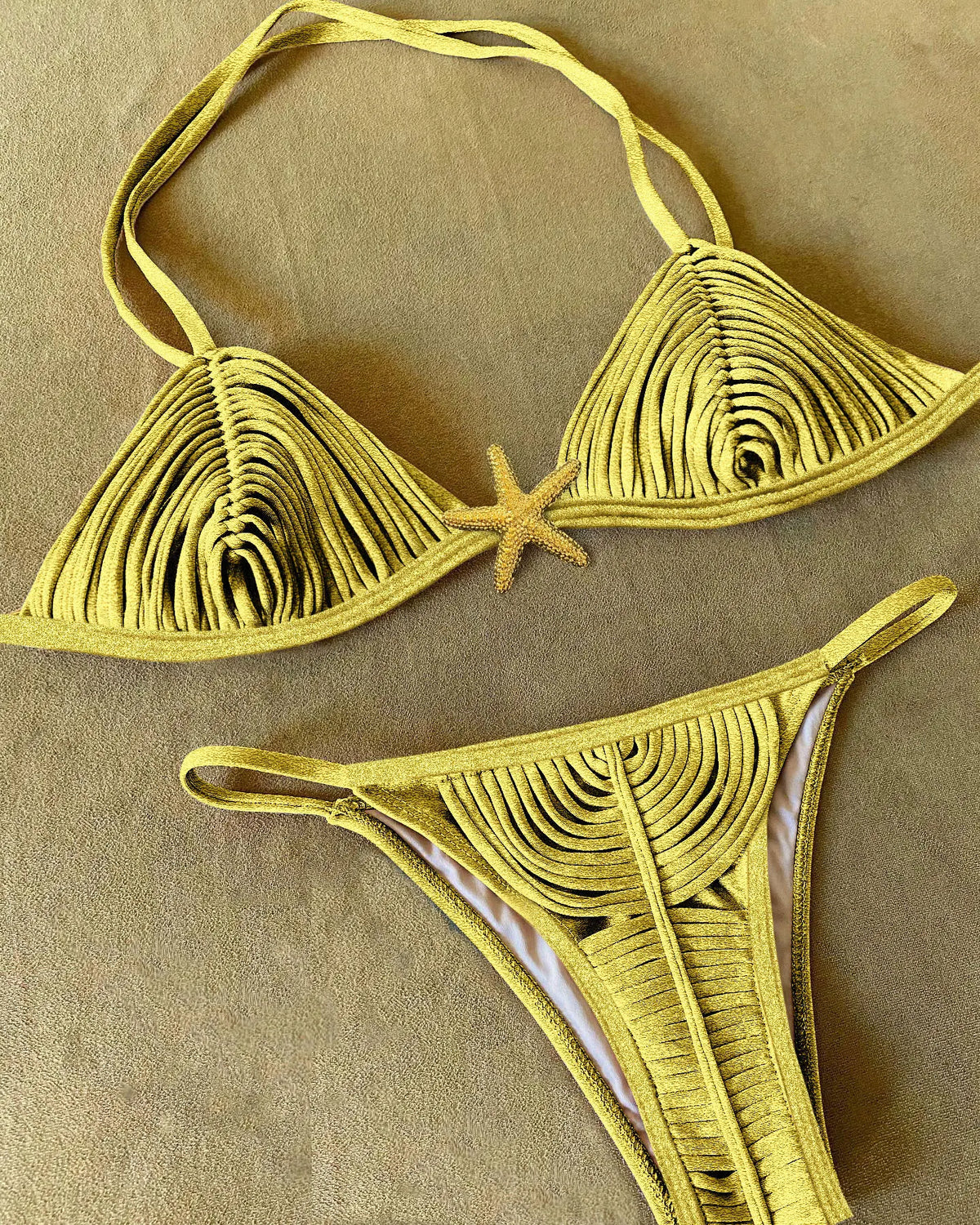 2025 New Five-pointed Star Brazilian Bikini Swimwear Women's Braided Rope Swimsuit Two Piece Set Female Sexy Mujer Beachwear