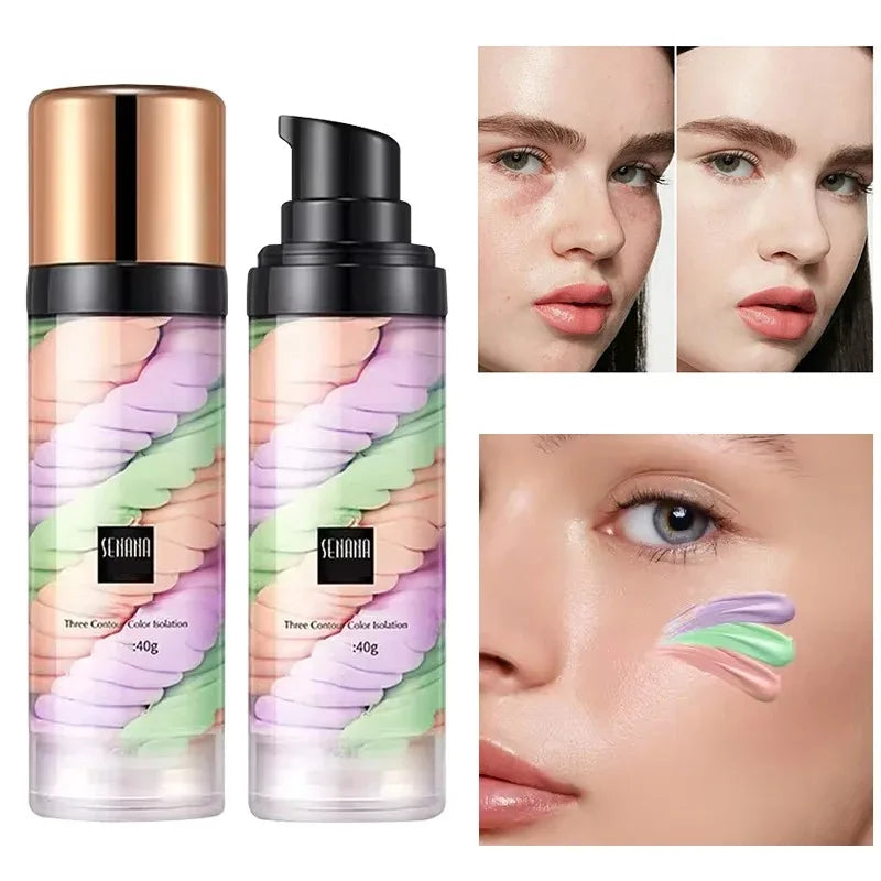 40G/Bottle Three-Color Isolation Cream, Facial Isolation Concealer Cream, Base Makeup Lotion, Breathable Brightening Cream, Bb Cream, Lightweight