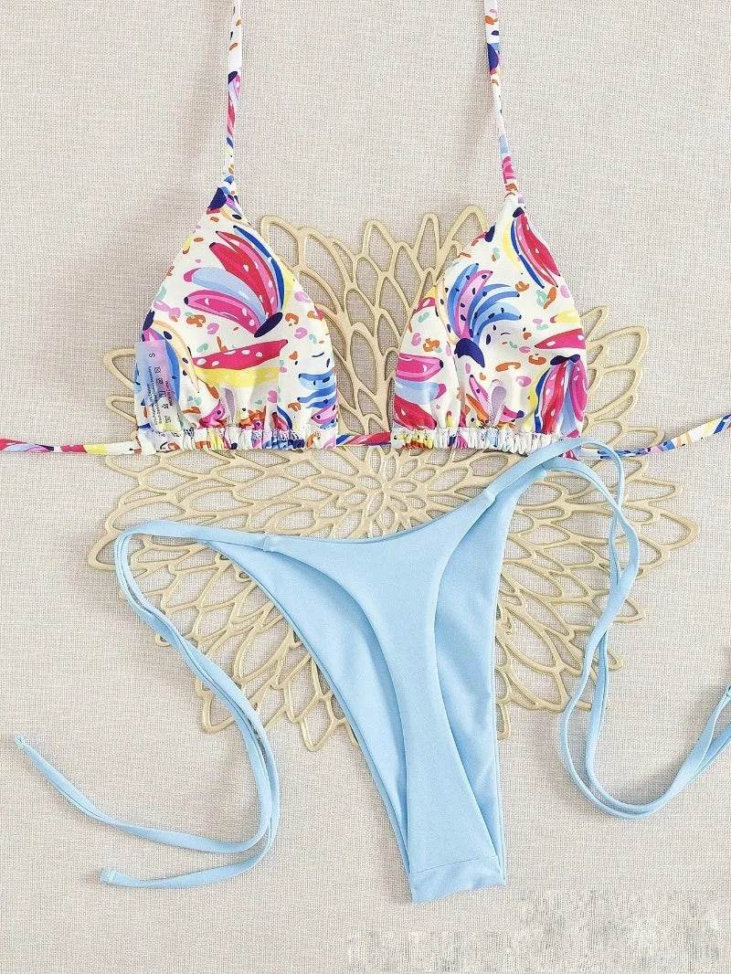 Bikini Set Print Swimsuit Beach Sexy Ladies Swimwear Seaside Vacation Bathing Suit Women Biquine Brasileiro Купальник Женский