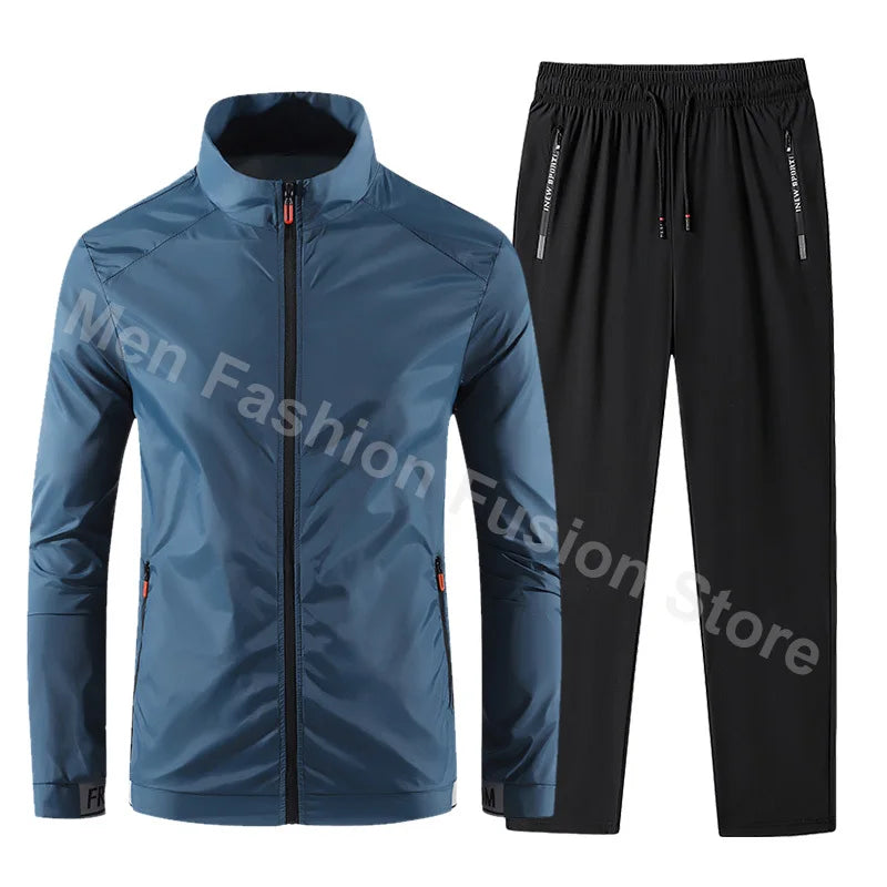 2026 Men Tracksuit Casual Joggers Hooded Sportswear Jackets and Pants 2 Piece Sets Hip Hop Running Sports Suit Ropa De Hombre