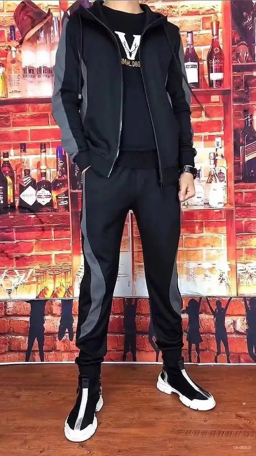 Sports Suit Men's Spring and Autumn Loose Large Size Casual Running Trend Suit