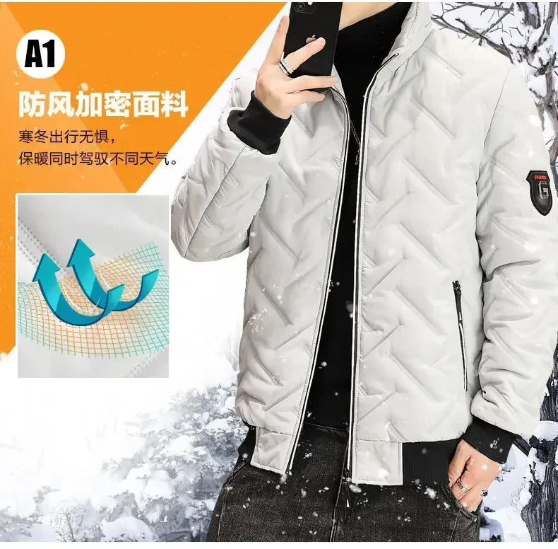 New 2024 Autumn Winter Jacket Men Cotton Padded Jacket Korean Streetwear Casual Jacket Men Fashion Clothing Male Warm Coats 5XL